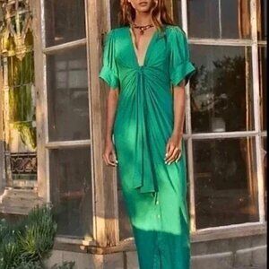 NWT - FREE PEOPLE Vintage Summer Midi Dress - Golf Green - M